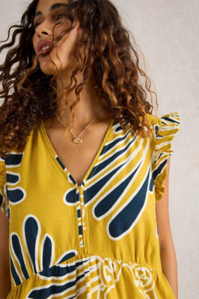 White Stuff Lorna Linen Blend Maxi Dress Yellow PR