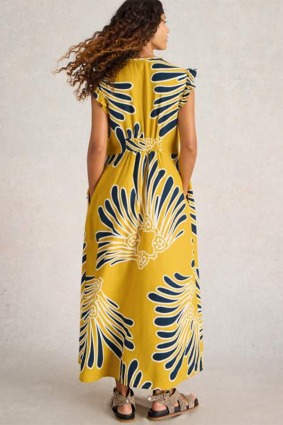 White Stuff Lorna Linen Blend Maxi Dress Yellow PR