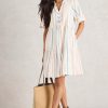 White Stuff Sophia Stripe Dress Nat Mlt