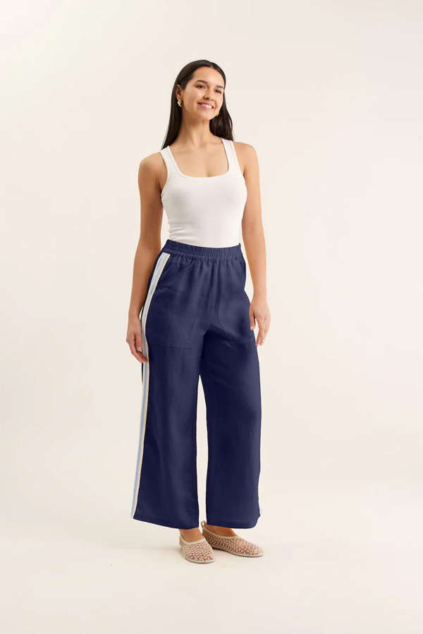 Alessandra Tilly Linen Pant Navy