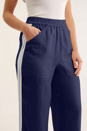 Alessandra Tilly Linen Pant Navy