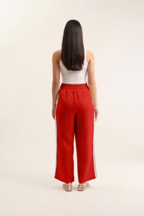 Alessandra Tilly Linen Pant Red