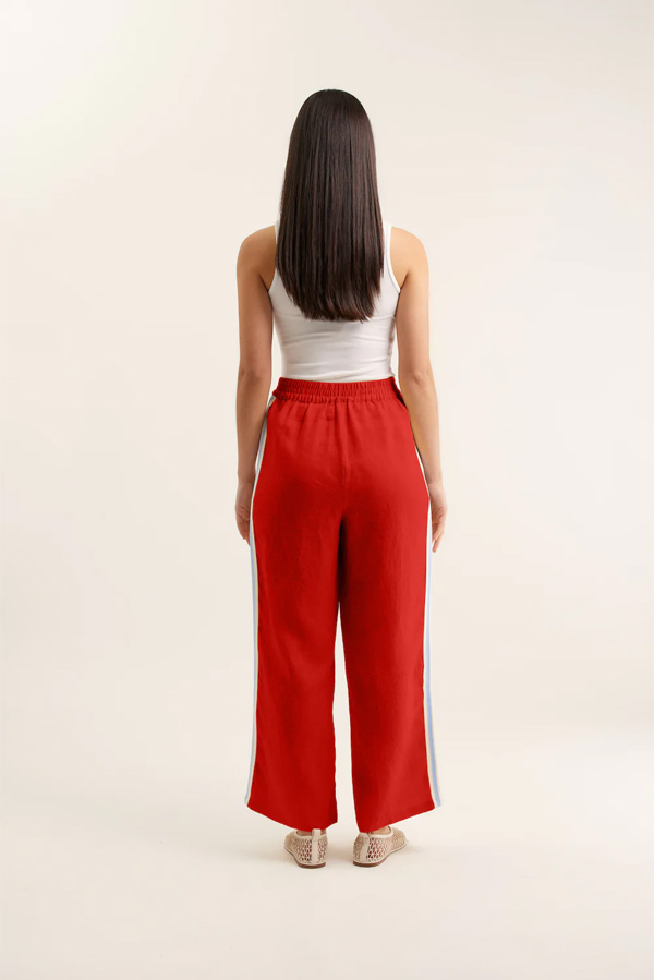 Alessandra Tilly Linen Pant Red
