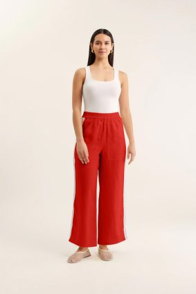 Alessandra Tilly Linen Pant Red