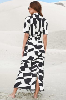 Cooper Good To Go Dress Black Geometric