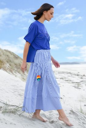 Cooper Round Trip Skirt Blue Stripe