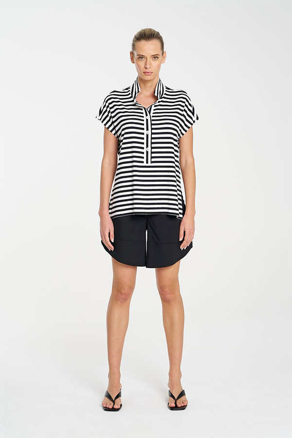 Mela Purdie Henley Tank BlackWhite