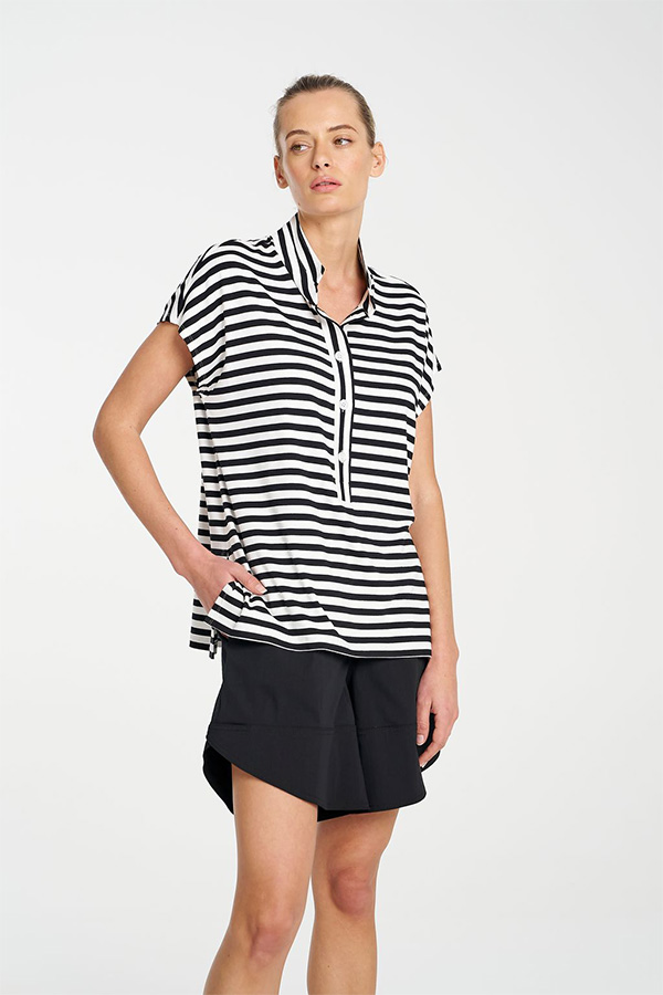 Mela Purdie Henley Tank BlackWhite