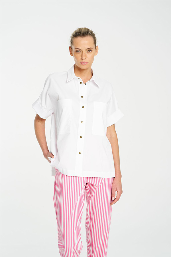 Mela Purdie Stud Shell Shirt White