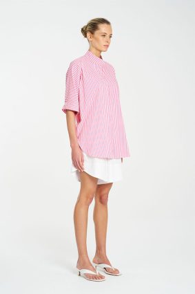 Mela Purdie Villa Overshirt Hot PinkWhite