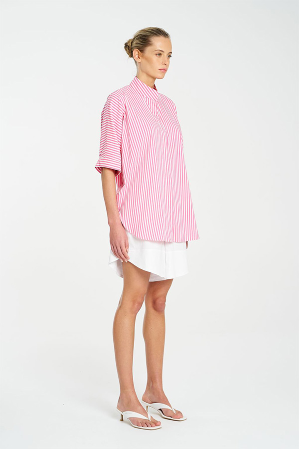 Mela Purdie Villa Overshirt Hot PinkWhite