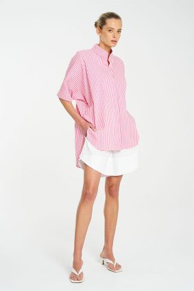 Mela Purdie Villa Overshirt Hot PinkWhite
