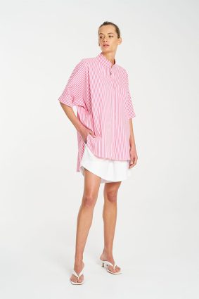 Mela Purdie Villa Overshirt Hot PinkWhite
