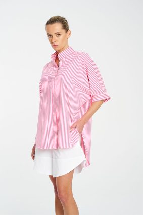 Mela Purdie Villa Overshirt Hot PinkWhite