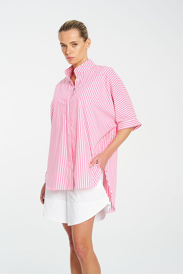 Mela Purdie Villa Overshirt Hot PinkWhite