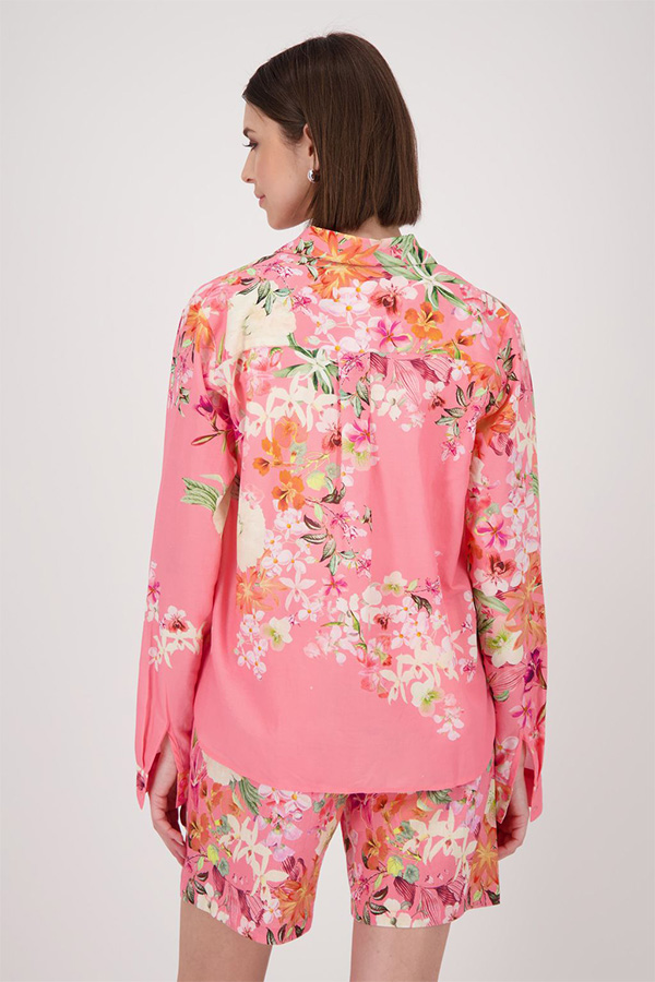 Monari SHR CLR Blouse FG Allover Pink Ptn