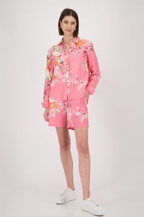 Monari SHR CLR Blouse FG Allover Pink Ptn