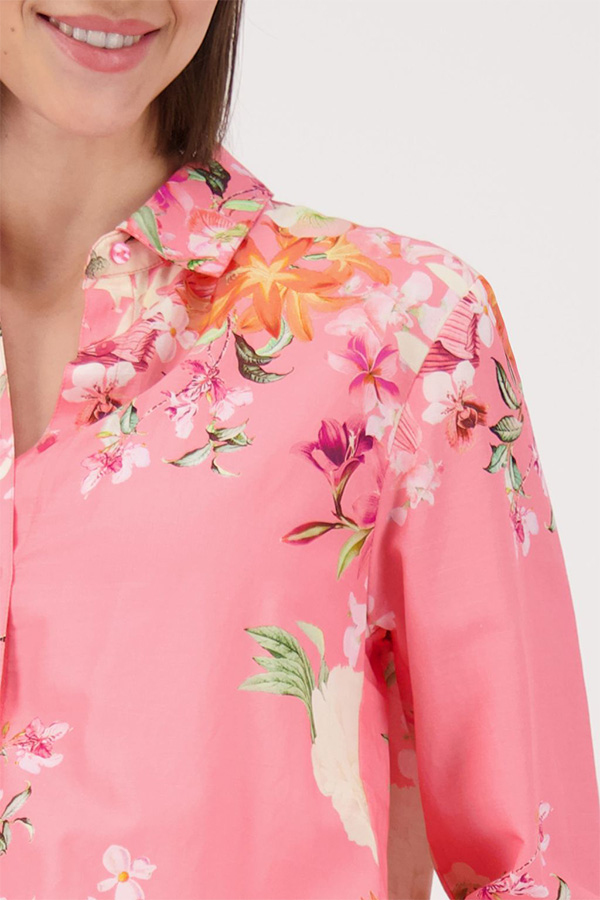 Monari SHR CLR Blouse FG Allover Pink Ptn