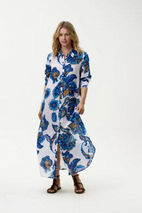 Oneseason Daisy Broome Cotton Dress Blue Flower