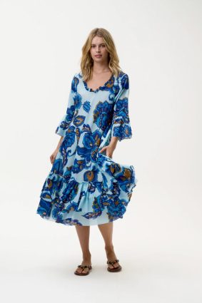 Oneseason Daisy Broome Cotton Dress Blue Flower