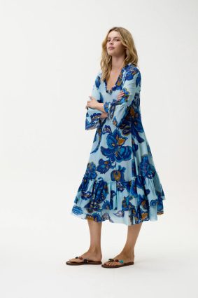 Oneseason Daisy Broome Cotton Dress Blue Flower