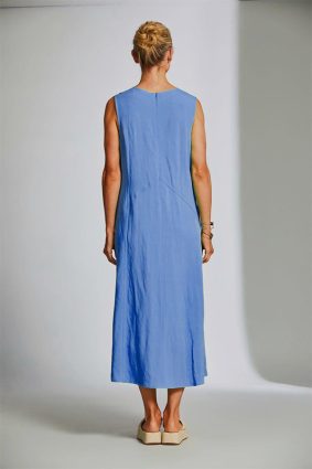 Peruzzi Linen Long Dress Royal