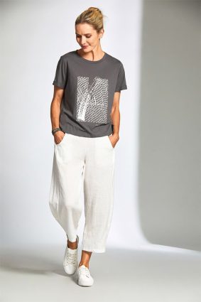 Peruzzi Net Metallic Print Tshirt BlackWhite