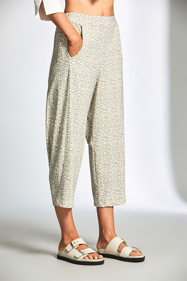 Peruzzi Tech Print Slouch Trouser Sand