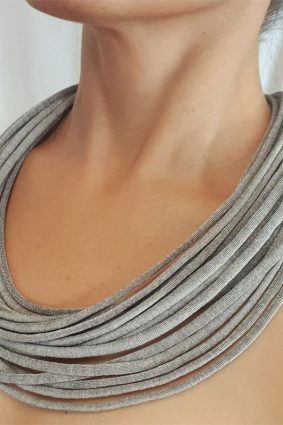 Rosalba Galati Strings Metal Necklace Silver