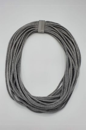 Rosalba Galati Strings Metal Necklace Silver