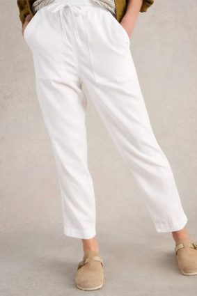 White Stuff Elle Linen Blend Trouser Bril White
