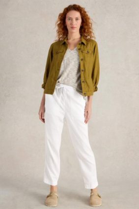 White Stuff Elle Linen Blend Trouser Bril White