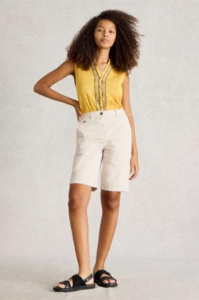 White Stuff Hayley Organic Chino Short Natural White