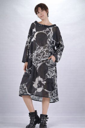 Black Label Dress Black Off White Print