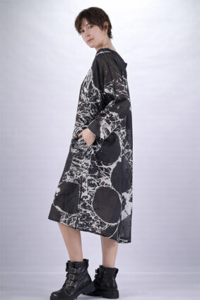 Black Label Dress Black Off White Print