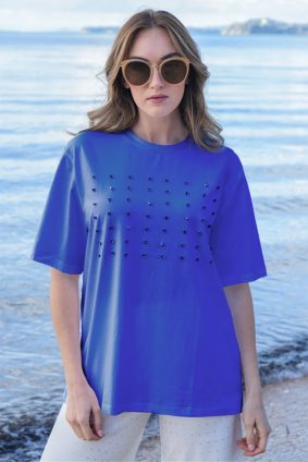 Curate Surrounded By Studs T-Shirt Blue