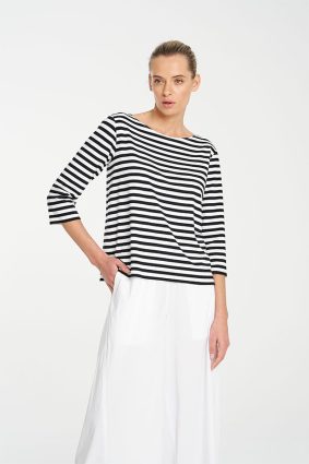 Mela Purdie Relaxed Boat Neck BlackWhite