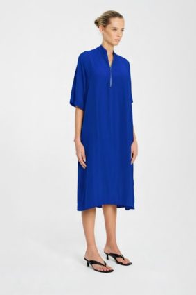 Mela Purdie Zip Plaza Dress Cobalt