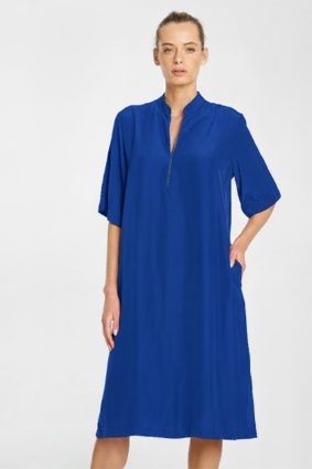 Mela Purdie Zip Plaza Dress Cobalt