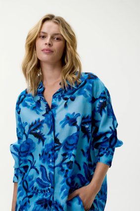Oneseason Claudia Shirt Milos Sushi Voile Blue
