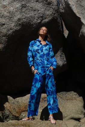 Oneseason Isla Pant Milos Sushi Voile Blue