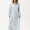 Oneseason Long Goa Embroidery Cotton Dress Pale Blue