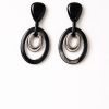 Soyang Horn Double Round Loop Earring MarbleSilver