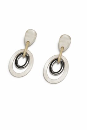 Soyang Horn Triple Link Drop Earring WhiteSilver