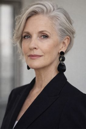 Soyang Horn Triple Drop Pebble Earring Marble