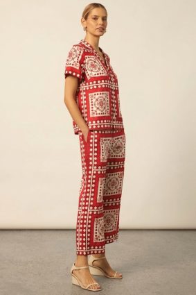 Zoe Kratzmann Lumen Top Poppy Scarf