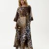 Oneseason Long Jackie Lipari Cotton Dress Leopard