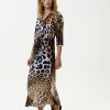 Oneseason Long Poppy Lipari Cotton Dress Leopard