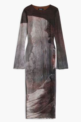 Desigual Dress Marron Oscuro