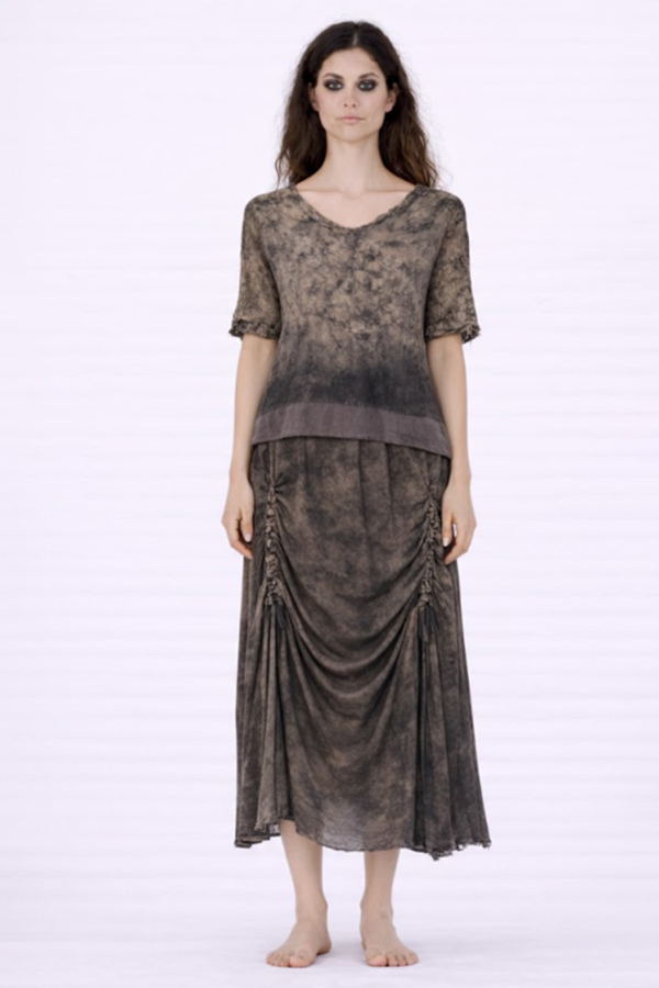 Sanctamuerte Skirt Bengal Brown Print